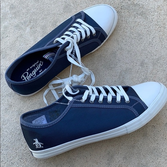💚Penguin Mick Low Top Blue Canvas Sneaker Size 10 - Picture 4 of 10